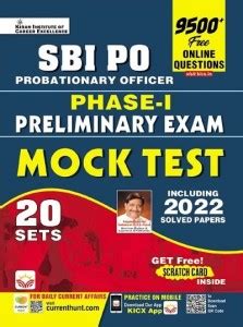 SBI PO Phase 1 Preliminary Exam Mock Test Including Solved Papers 2022