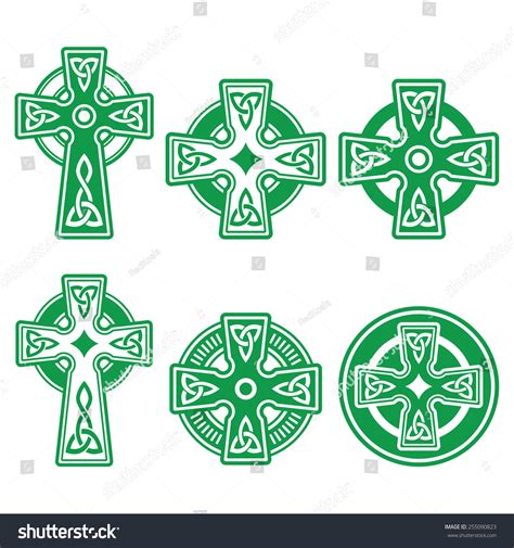 Irish Scottish Celtic Green Cross On Stock Vector (Royalty Free ...