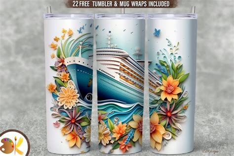Cruise Tumbler Wrap 20 Oz Quilling Tumbler Sublimation