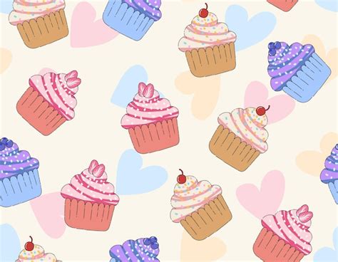 Lindo Cupcakes Seamless Patr N Vector Premium