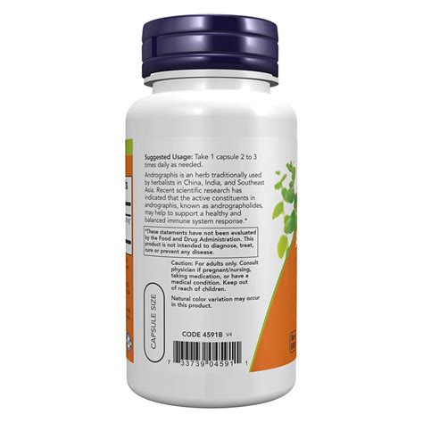 Now Foods Andrographis Extract 400 Mg 90 Veg Capsules Dailyvita