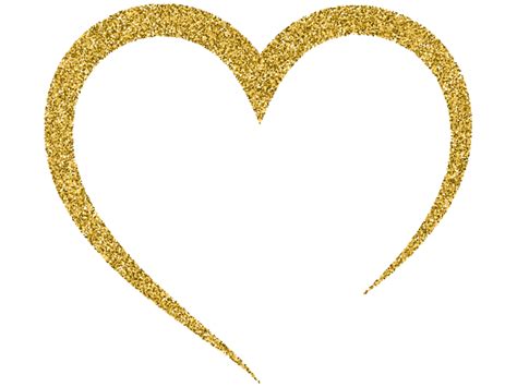 Golden Heart Png Transparent Design