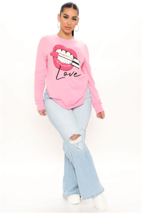 Love Me Or Leave Long Sleeve Top Pink Fashion Nova Screens Tops And Bottoms Fashion Nova