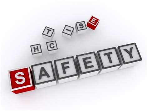 Safety Word Block On White Stock Illustration Illustration Of