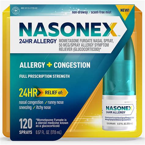 Nasonex 24hr Allergy Nasal Spray Allergy Congestion Non Drowsy