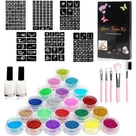 Tatouages Temporaires Koogel Kit Tatouage Paillet Enfants