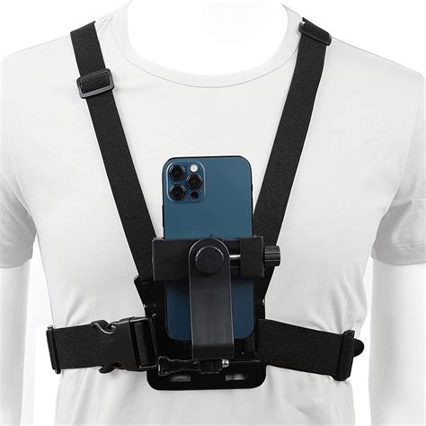 Phone Chest Mount Harness Strap Holder Chest Strap Rotate Harness Clip