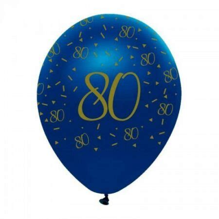 Navy Blue Gold Geode Latex Helium Balloons Age 80 The Party Place