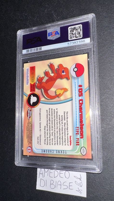 Psa 9 Topps Chrome Charmeleon Foil 5 Tekno Pokemon Tvenglish 2000 Ebay