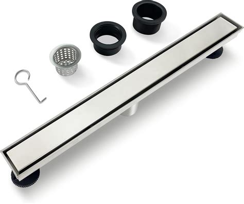 Neodrain Inch Brushed Linear Shower Drain In Flat Tile Insert