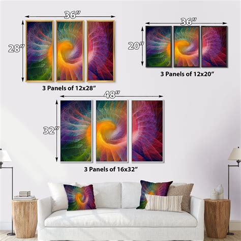 Wrought Studio Spiral Fractal Geometry VII - 3 Piece Graphic Art on | Wayfair