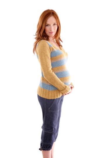 Beautiful Pregnant Redhead Woman Fashion Pregnant White Beautiful