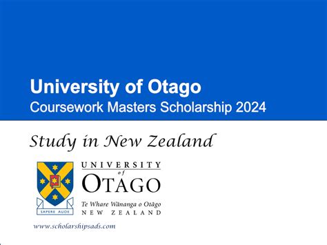 University Of Otago Coursework Masters Scholarship In New Zealand