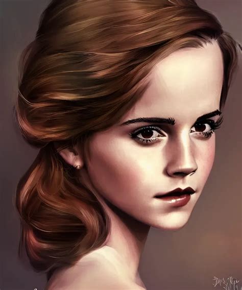 Emma Watson In Pinup Style Elegant Digital Painting Stable