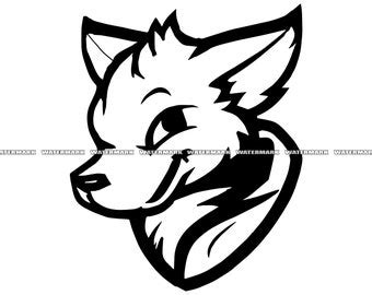 Fox Mascot Clipart - Etsy