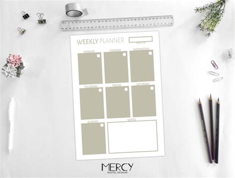 A Vertical Weekly Planner Printable Pastel Mercy Digital Designs