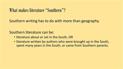 Literature Of The American South Ppt Download