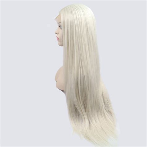 Long Straight Blonde Lace Front Wig Etsy