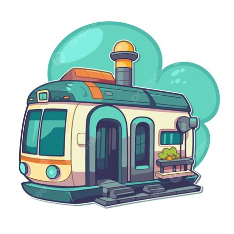 รูปรถไฟการ์ตูนการ์ตูนที่มีหน้าต่างอยู่ เวกเตอร์ Png สถานี สติ๊กเกอร์