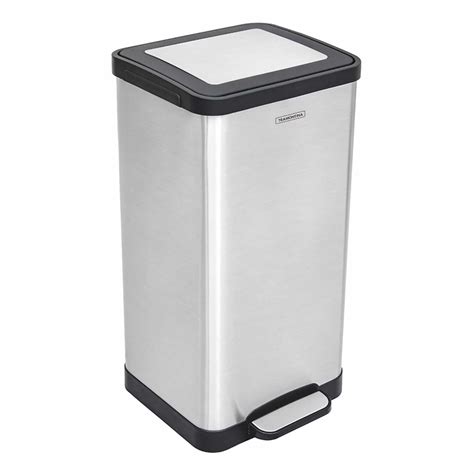 BASURERO QUADRATTA 15 L CON PEDAL SIMPLE EN ACERO INOX