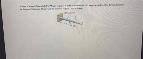 Solved A Single Axial Load Of Magnitude P Kips Is Chegg