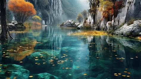 Premium AI Image | Karst Landscape Photography In Chinese Cultural Style