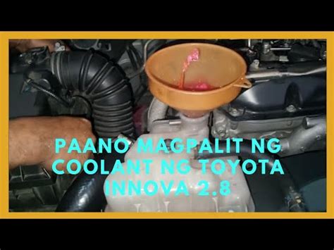 How To Replace Radiator Coolant Of Toyota Innova