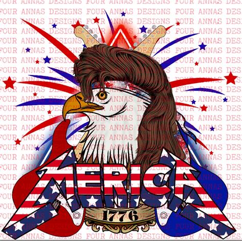 Merica Eagle Mullet Retro Sublimation Designs Png Usa Merica