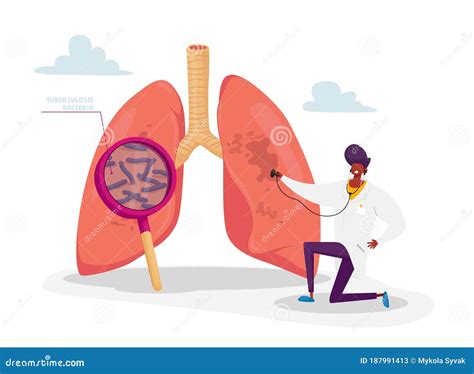 Tuberculosis Medicine And Health Anemia Fever High Cartoon Vector