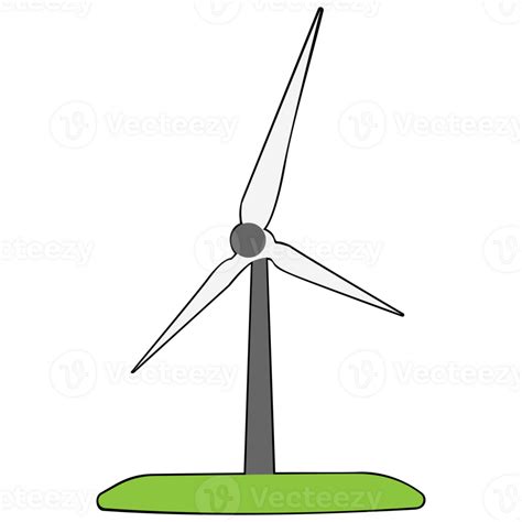 Wind Turbine Clipart Flat Design On Transparent Background Clean