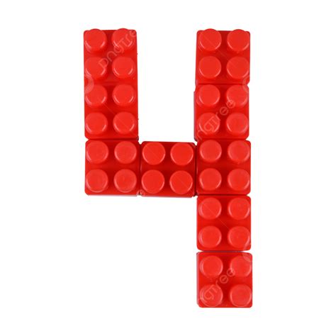 Red Number 4 Clipart Hd Png Red Building Block Number 4 Puzzle 4