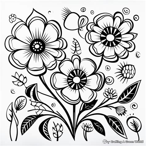 Floral Design Coloring Pages Free And Printable