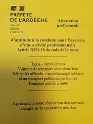 Attestation préfectorale d aptitude à la conduite carte jaune