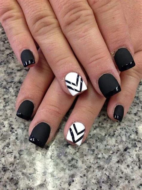 60 Examples Of Black And White Nail Art Art And Design Black And