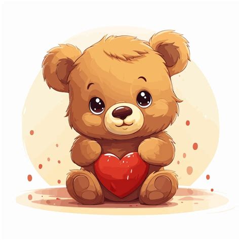 Cute Cartoon Teddy Bear Vector Illustration Premium AI Generated Vector