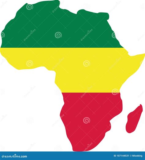 Africa With Reggae Flag Stock Vector Illustration Of Icon 107144531