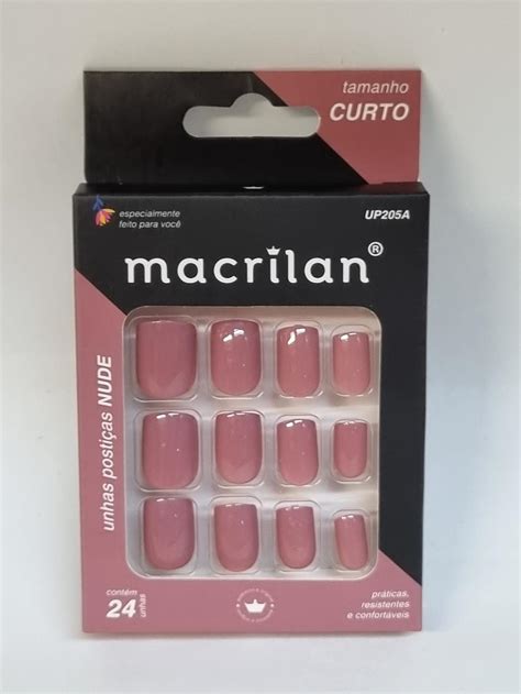 Unha Curta NUDE Macrilan C 12pcs Lili Maquiagem
