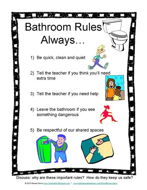 Bathroom Rules Classroom Discipline Bathroom Rules Kindergarten