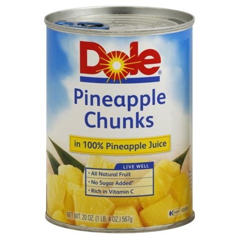 Dole Pineapple Chunks In 100 Pineapple Juice