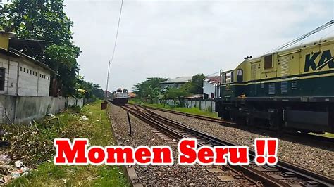 MOMEN SERU LOKOMOTIF VINTAGE LANGSIR MUNDUR DI KEJAR KA AMBARAWA