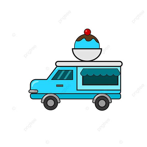 Ice Cream Truck Clipart Hd PNG, Blue Ice Cream Food Truck, Ice Cream ...