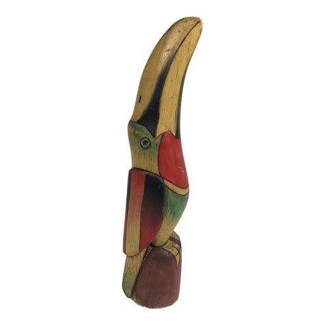 1970s Hand Carved Toucan Bird Figure Bird Figure Hand Carved Carving