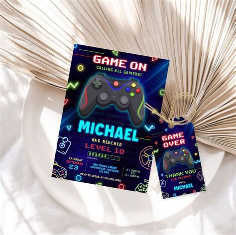 Video Game Invitation Gaming Party Invitation Gamer Party Invitation