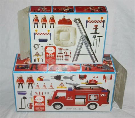 PLAYMOBIL 3880 EMERGENCY FIRE TRUCK 3881 FIREFIGHTERS RESCUE UNIT JUMP