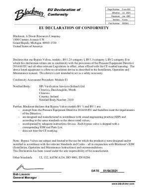 Fillable Online Form600 Declaration Of Conformity Fax Email Print