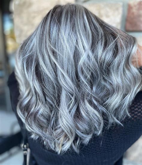 Salt And Pepper Hair With Blonde Highlights