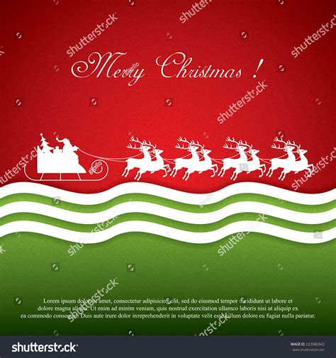 Santa Claus Rides Reindeer Sleigh Vector Stock Vector Royalty Free 223980343 Shutterstock