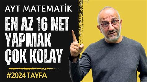 Ayt Matematik 16 Net Yapmak Çok Kolay 2024tayfa YouTube