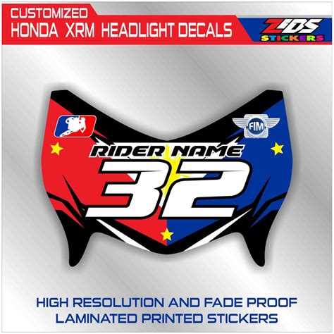 Honda Xrm 125 Customized Headlight Decals Shopee Philippines