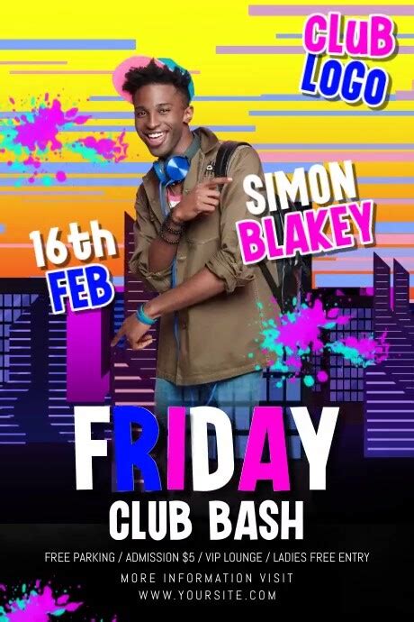 Friday Club Bash Template Postermywall